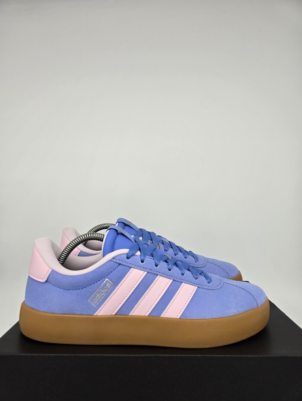 adidas Women's VL Court 3.0 JR8648 Blue Fusion Clear Pink Shoes Size 7.5 - Picture 3 of 8